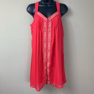 Love Reign Coral Flowy Tunic Shift Dress